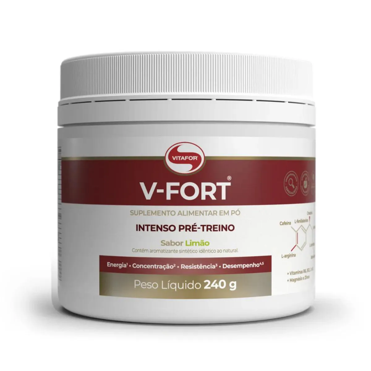 V-Fort Limão Pote 240G Vitafor — Vitafor | Farmácia Resyla