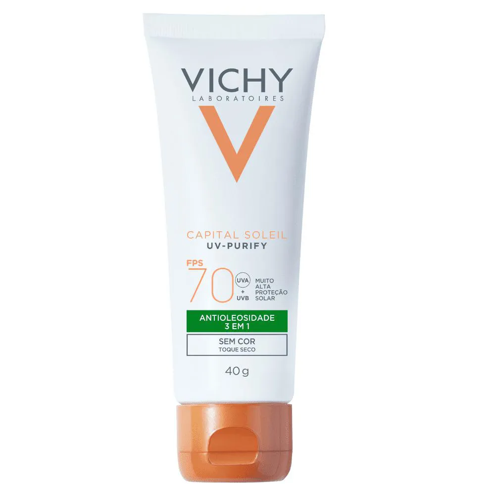 Vichy Capital Soleil Purify Protetor Solar Facial Fps70 sem Cor 40g — Vichy | Farmácia Resyla