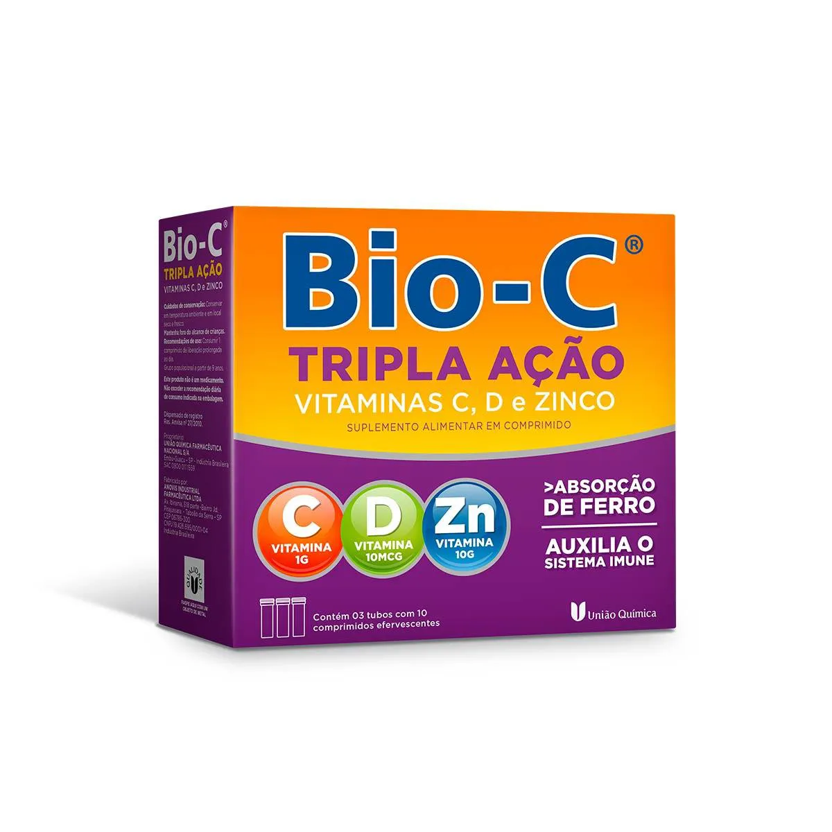 Vitamina C Efervescente Bio-C Tripla Ação 30 comprimidos — | Farmácia Resyla
