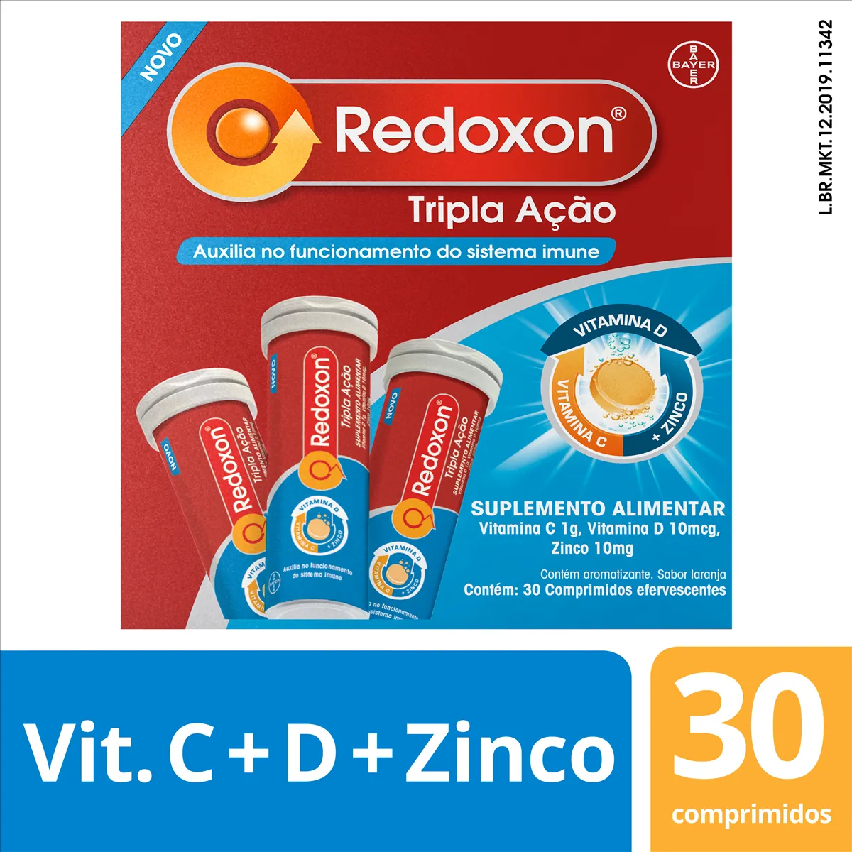 Vitamina C Efervescente Redoxon Tripla Ação 30 comprimidos — Redoxon | Farmácia Resyla