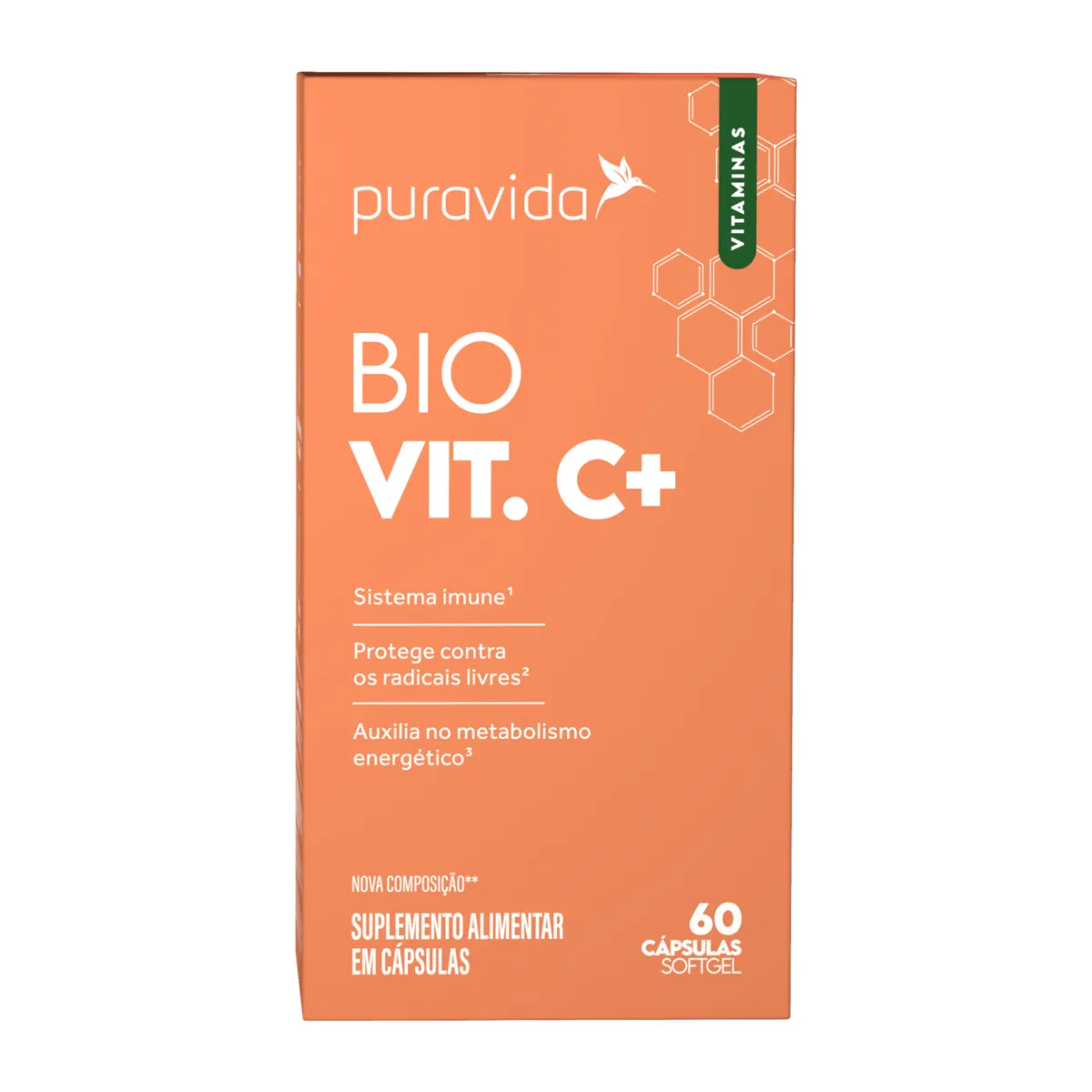 Vitamina C Puravida Bio Vit C+ 60 cápsulas — Puravida | Farmácia Resyla