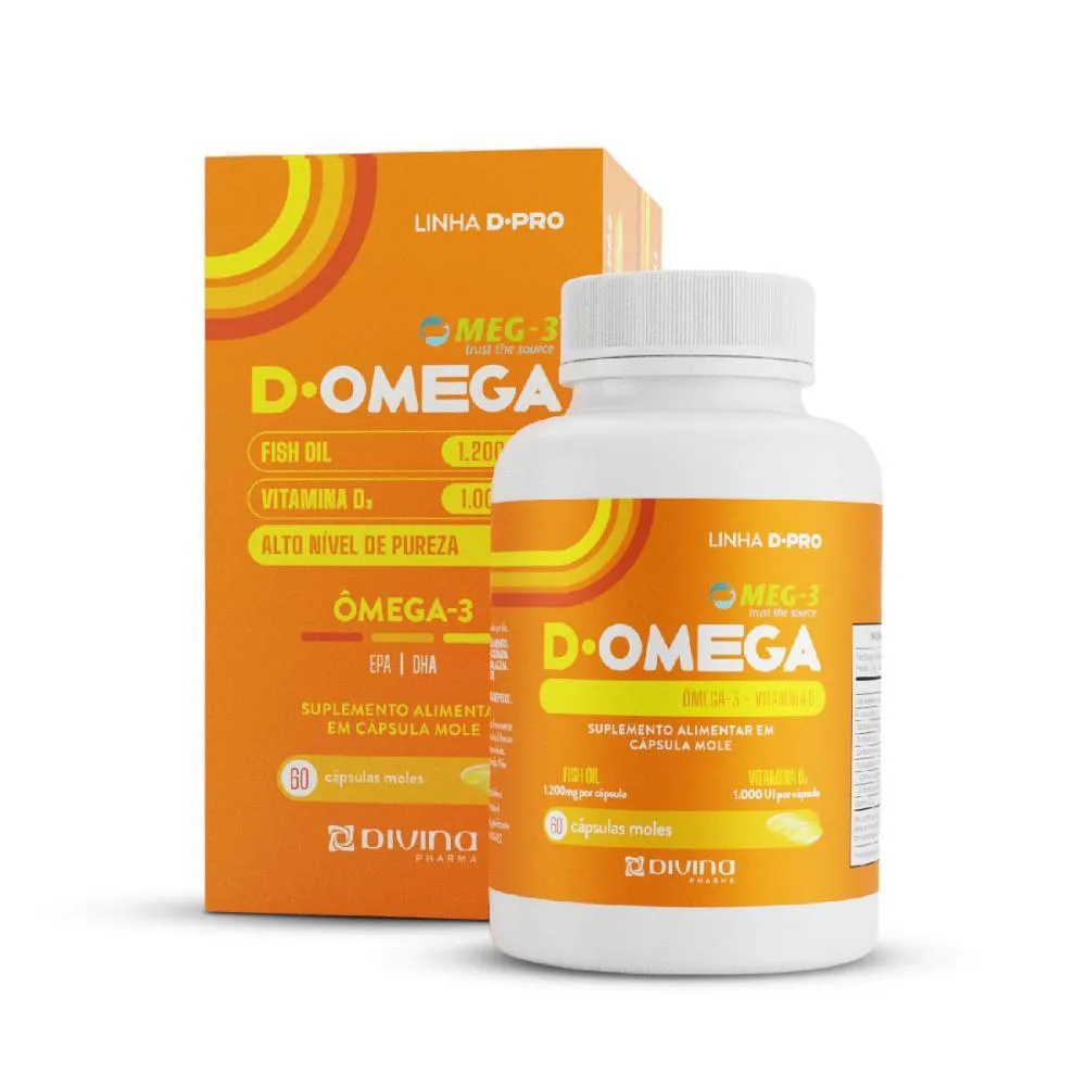 Vitamina D 1.000ui + Óleo de Peixe com 60 cápsulas - D.ômega — | Farmácia Resyla