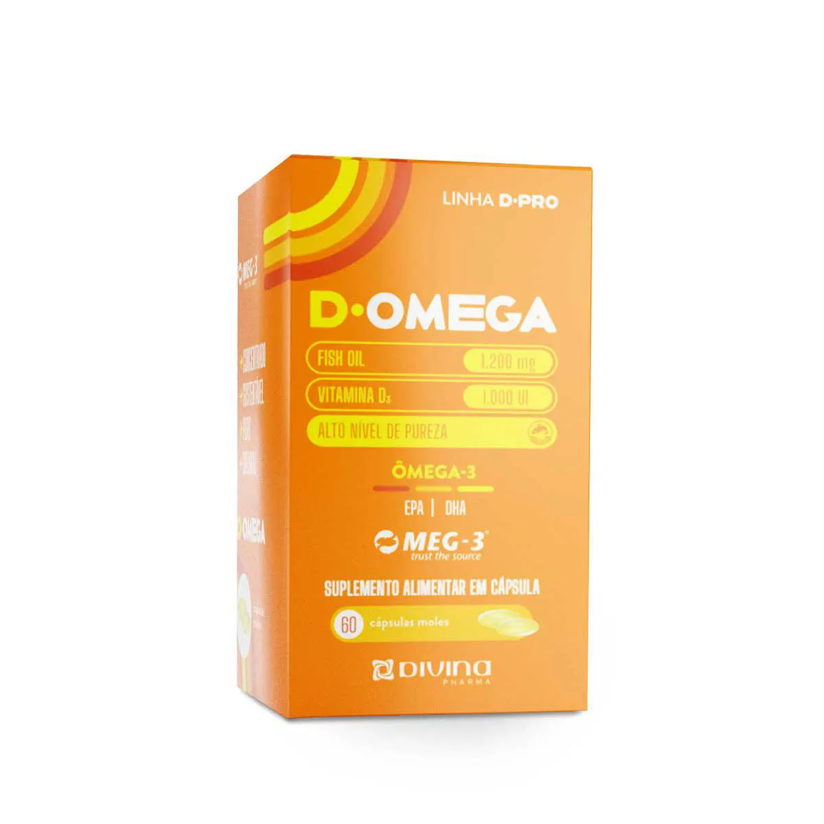 Vitamina D 1.000UI + Ômega 3 1.200mg D-Omega 60 cápsulas — | Farmácia Resyla