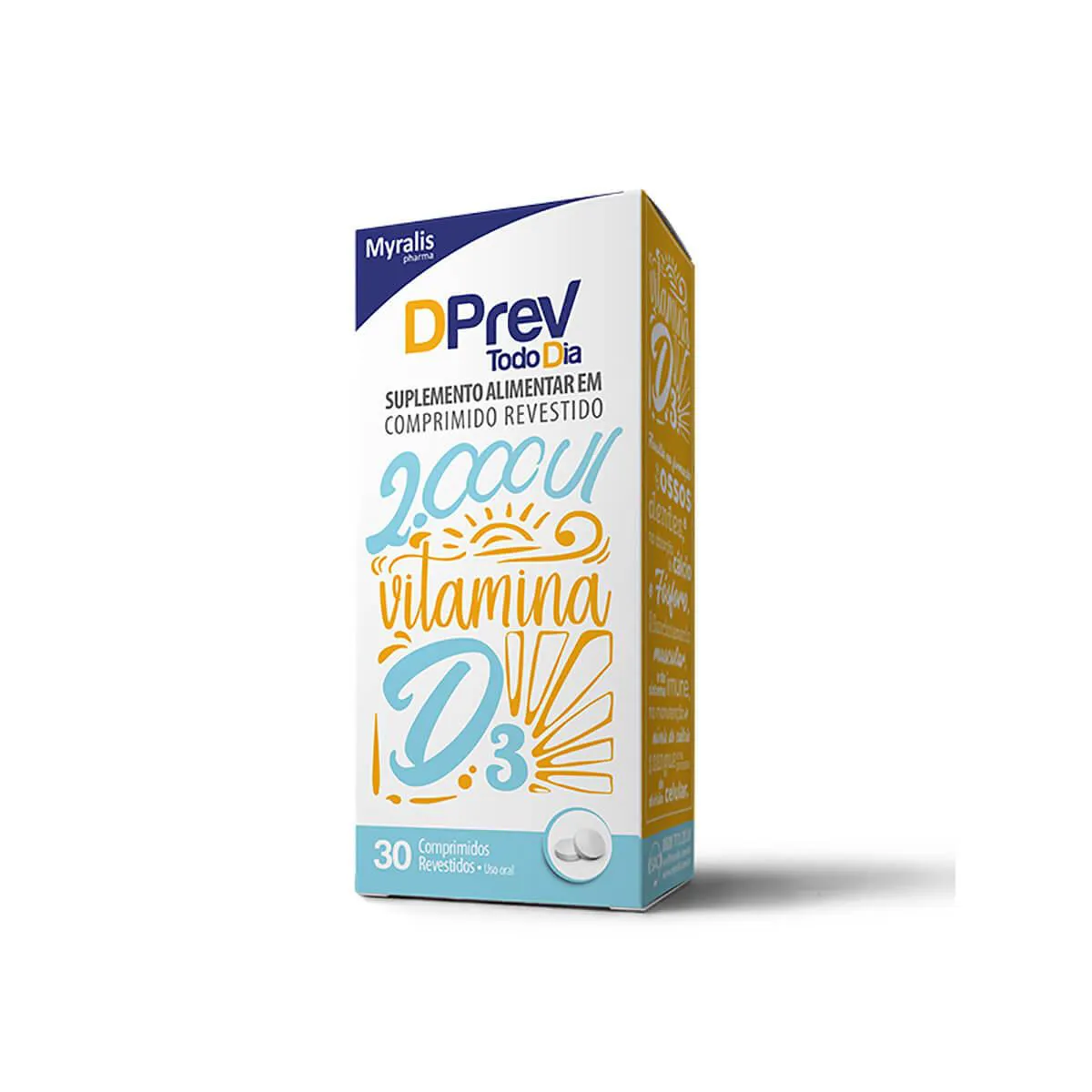 Vitamina D 2.000UI DPrev Todo Dia 30 comprimidos — Dprev | Farmácia Resyla