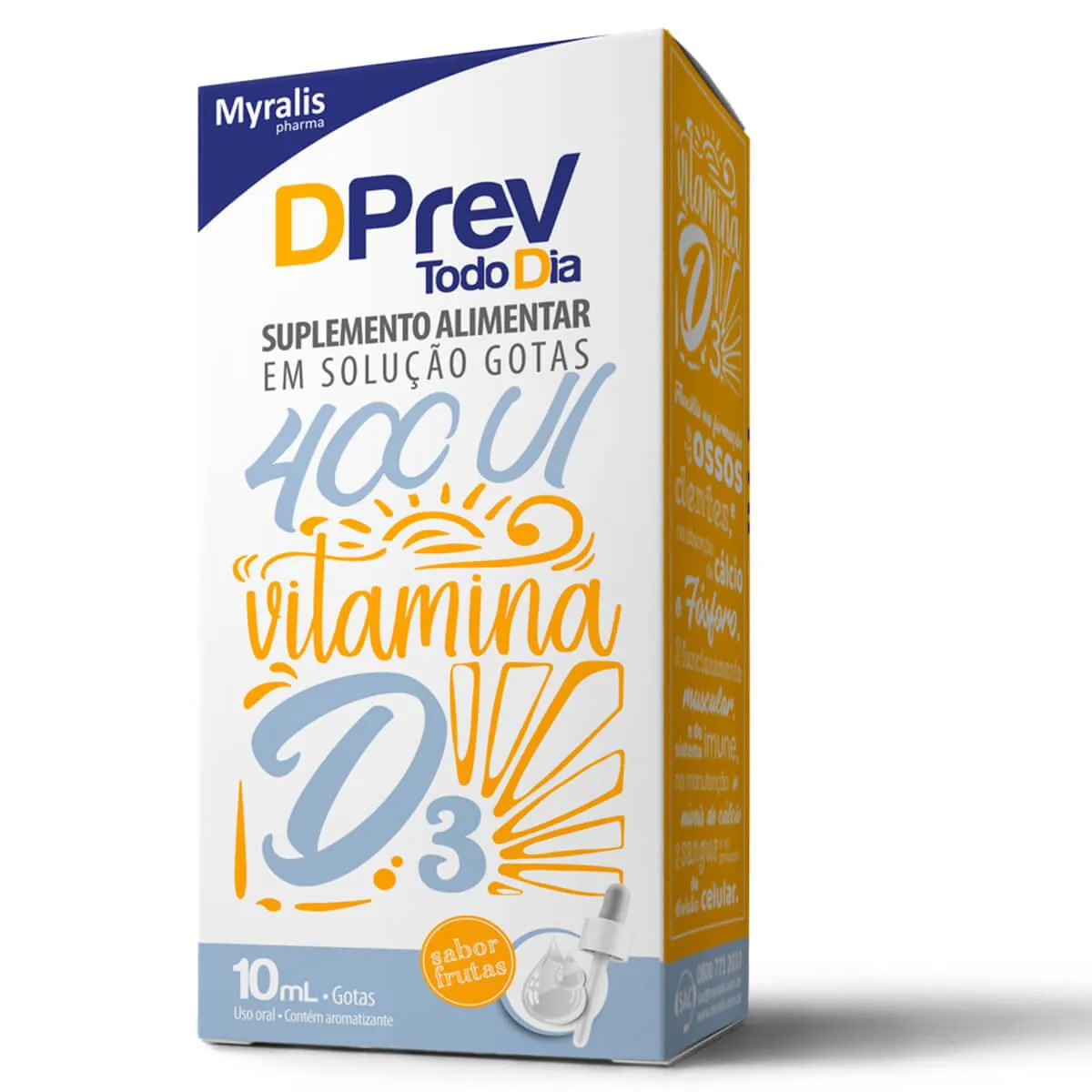 Vitamina D 400UI Dprev Todo Dia Frutas Gotas 10ml — Dprev | Farmácia Resyla