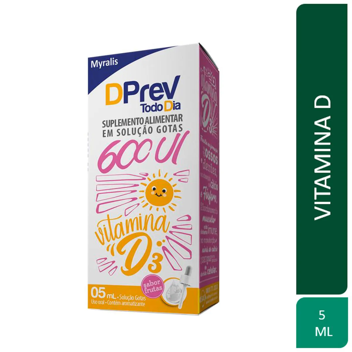 Vitamina D 600UI DPrev Todo Dia Frutas Gotas 5ml — Dprev | Farmácia Resyla