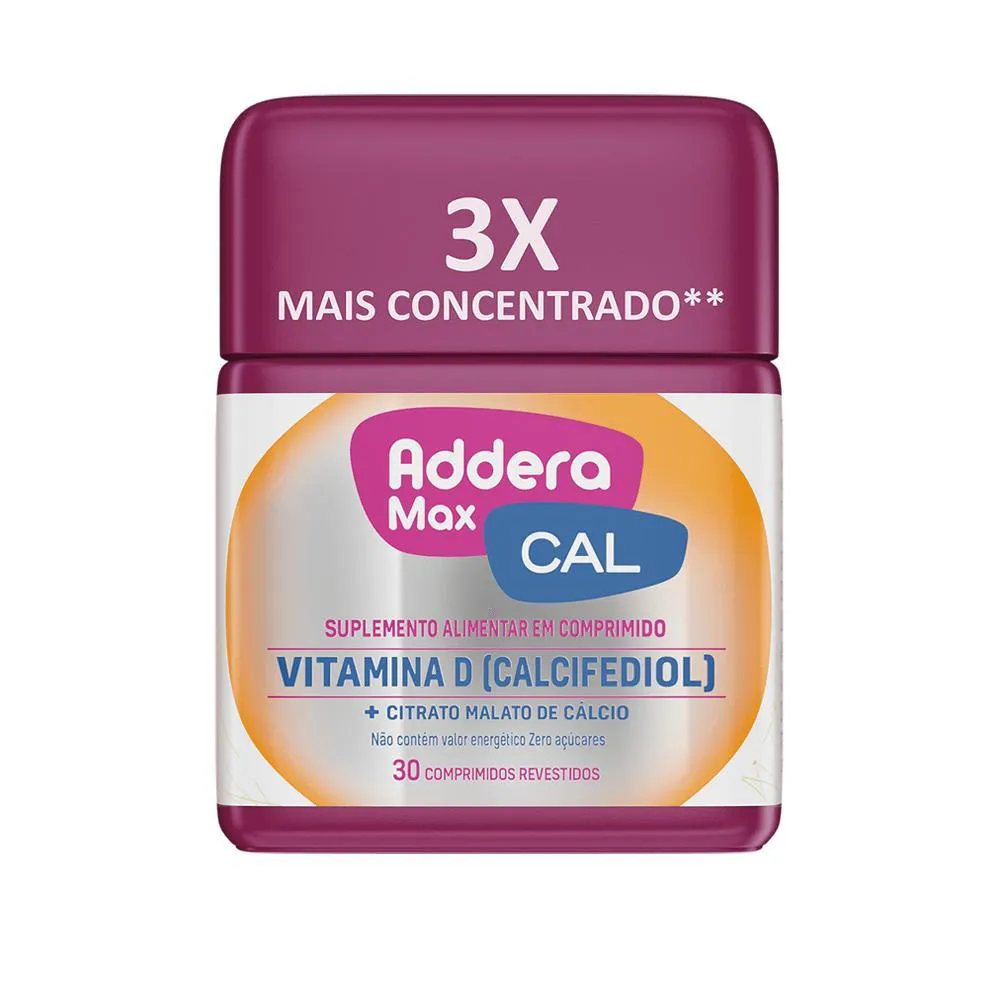 Vitamina D Addera Max Cal com 30 Comprimidos — Addera | Farmácia Resyla