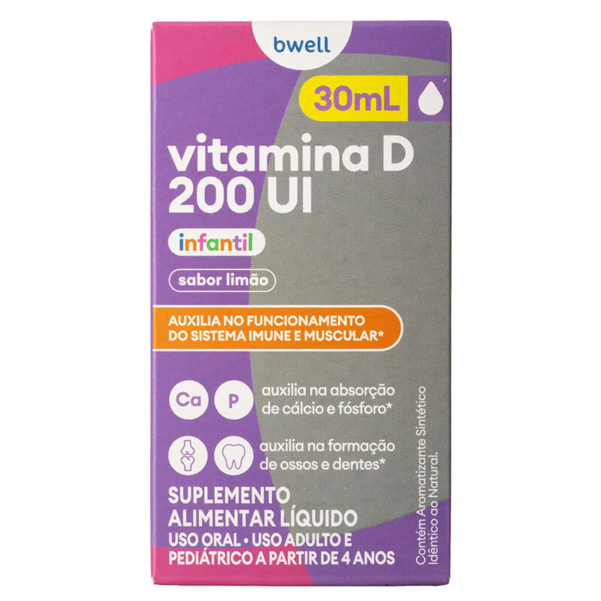 Vitamina D Infantil Bwell Limão Gotas 30ml — | Farmácia Resyla