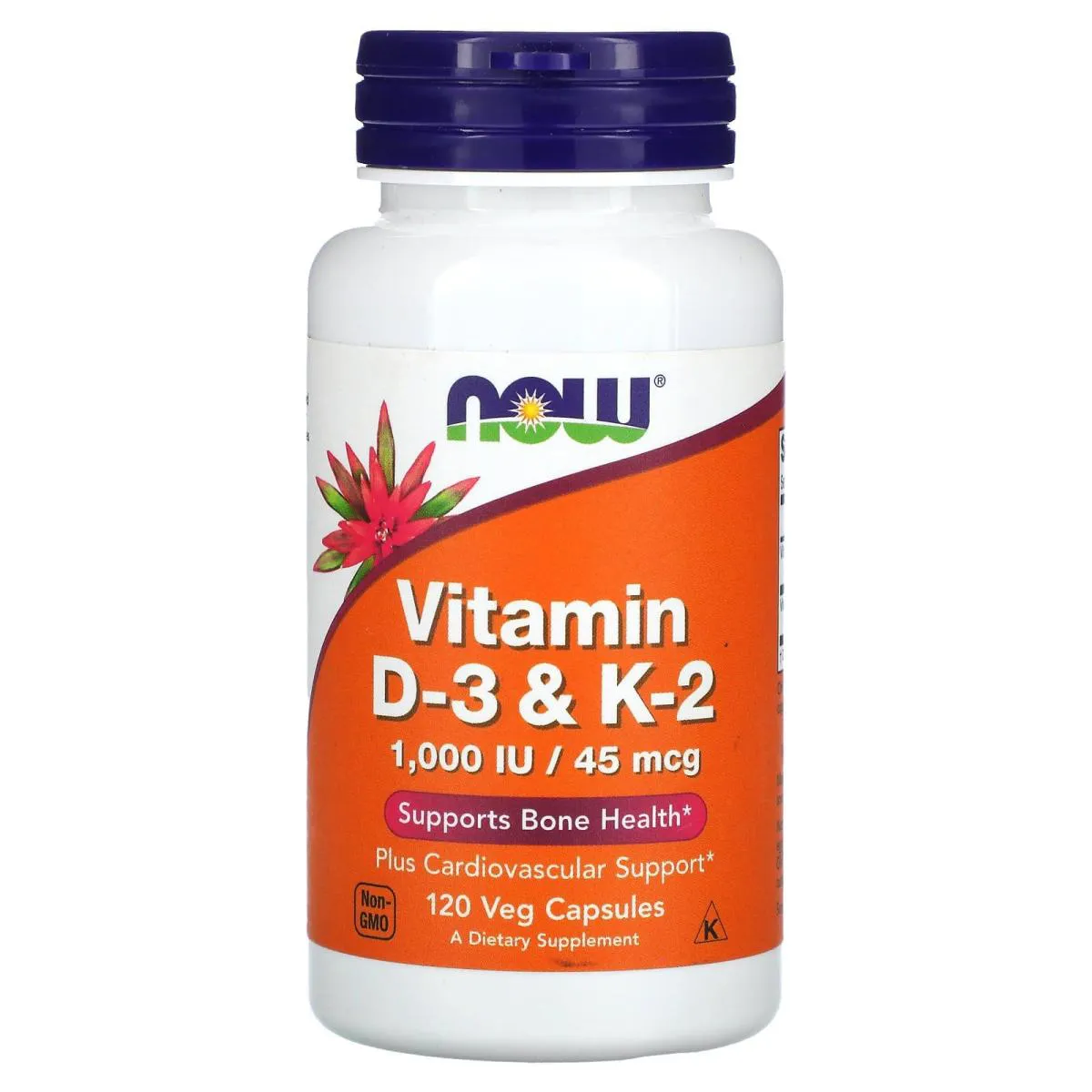 Vitamina D3 1.000 Ui + K2 45mcg - 120 Cápsulas Veganas - Now Foods — Now Foods | Farmácia Resyla