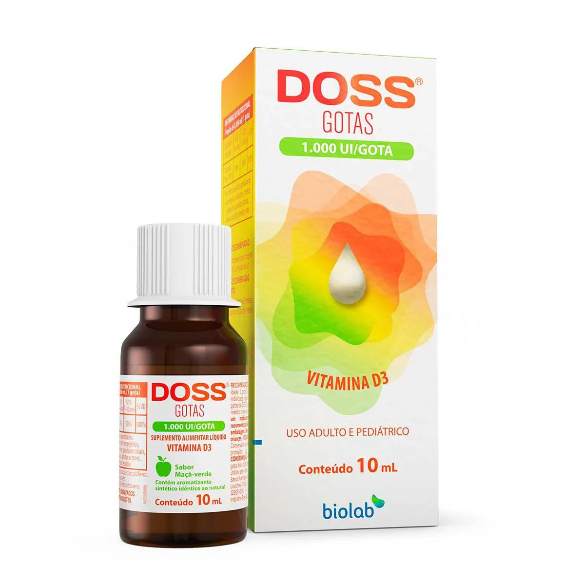 Vitamina D3 1.000UI Doss Maçã Verde Gotas 10ml — | Farmácia Resyla