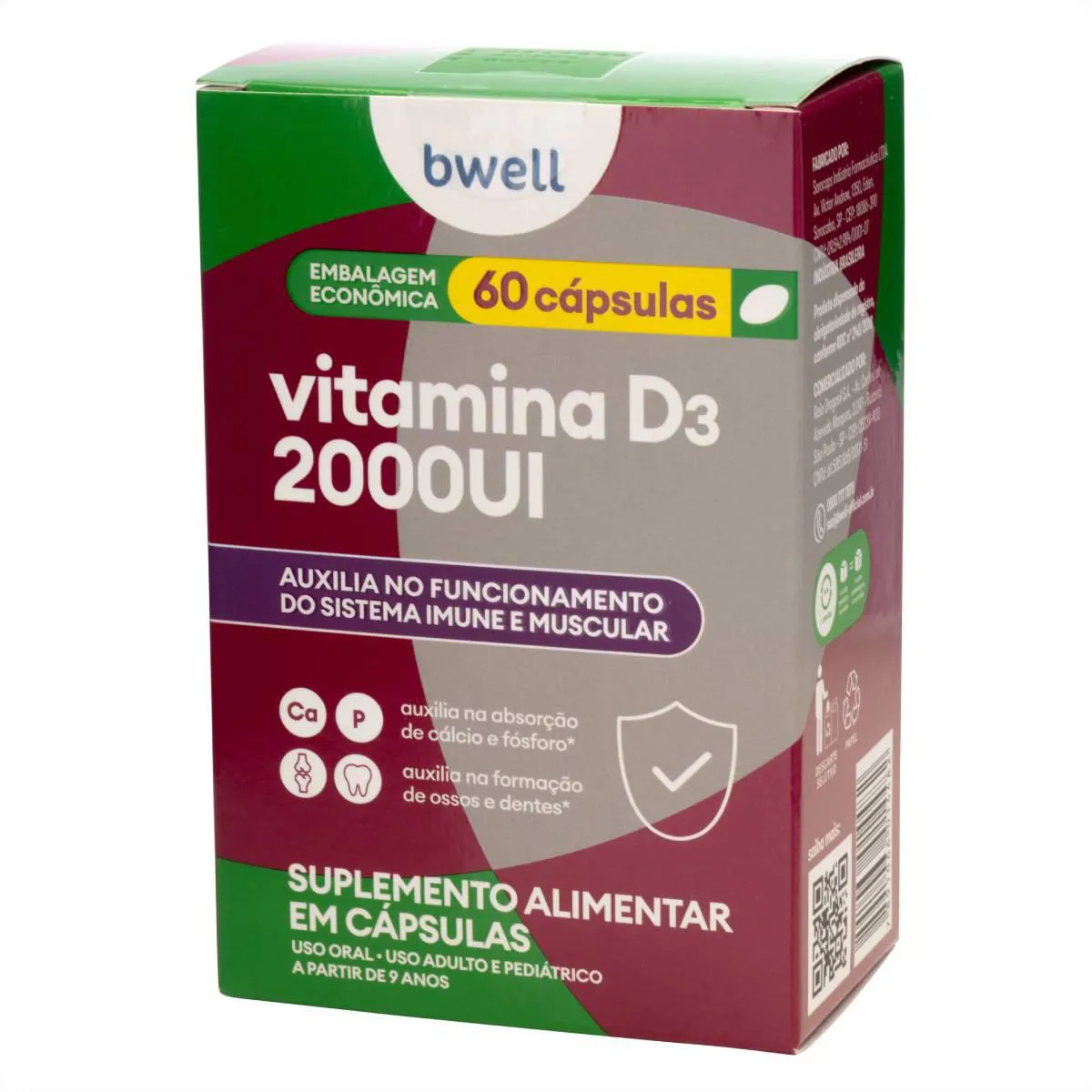 Vitamina D3 2.000UI bwell 60 cápsulas — | Farmácia Resyla