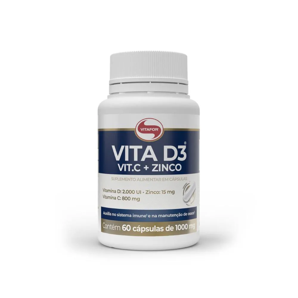 Vitamina D3 com Vit. C e Zinco 60 Cápsulas. Vitafor — Vitafor | Farmácia Resyla