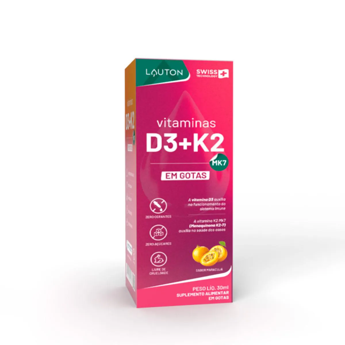 Vitaminas D3 + K2 Lauton Clinical Series Gotas 30ml — | Farmácia Resyla