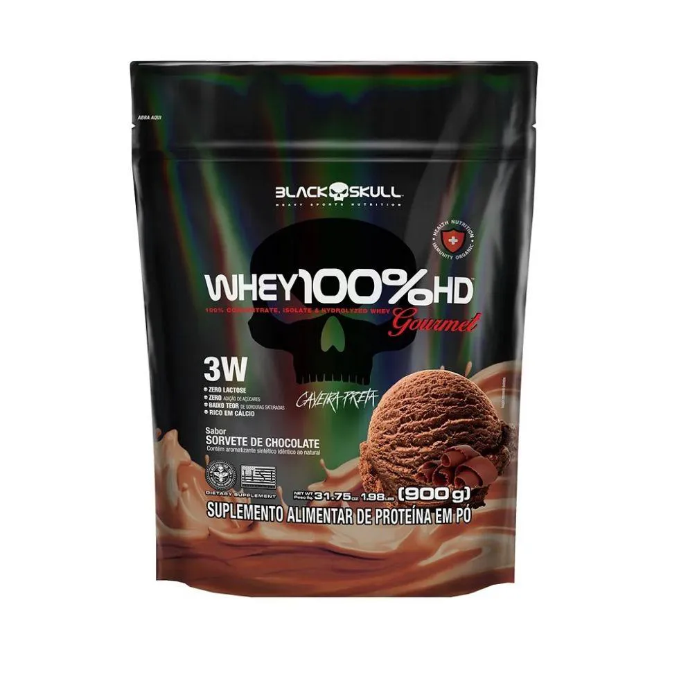 Whey 100% Hd Gourmet Refil (900g) - Sabor: Sorvete de Chocolate — | Farmácia Resyla