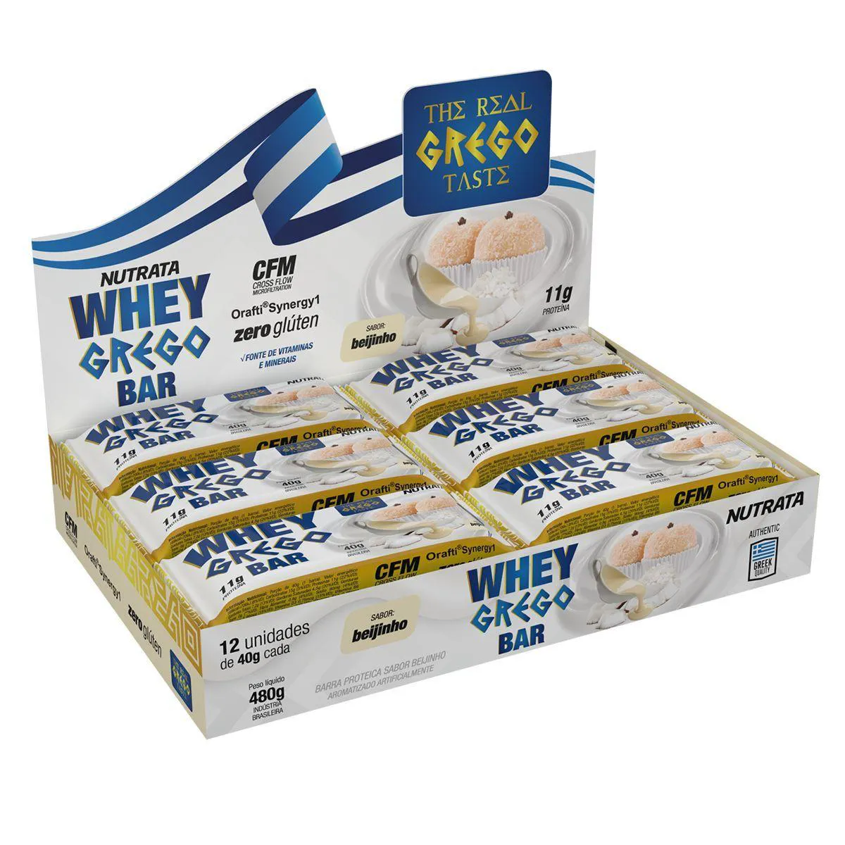 Whey Grego Bar Nutrata Beijinho 40g 12 unidades — Nutrata | Farmácia Resyla