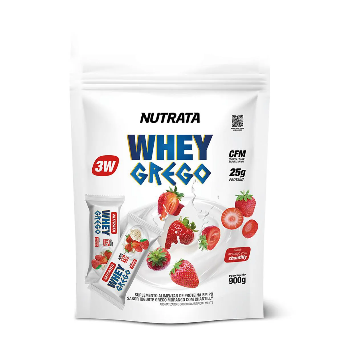 Whey Grego Nutrata Morango com Chantily Pouch 900g — Nutrata | Farmácia Resyla