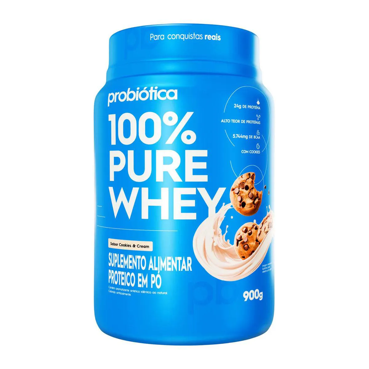 Whey Protein 100% Pure Whey Probiotica Cookies & Cream 900g — Probiótica | Farmácia Resyla