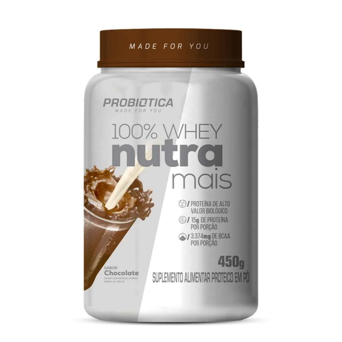 Whey Protein 100% Whey Nutra Mais Chocolate 450g — | Farmácia Resyla