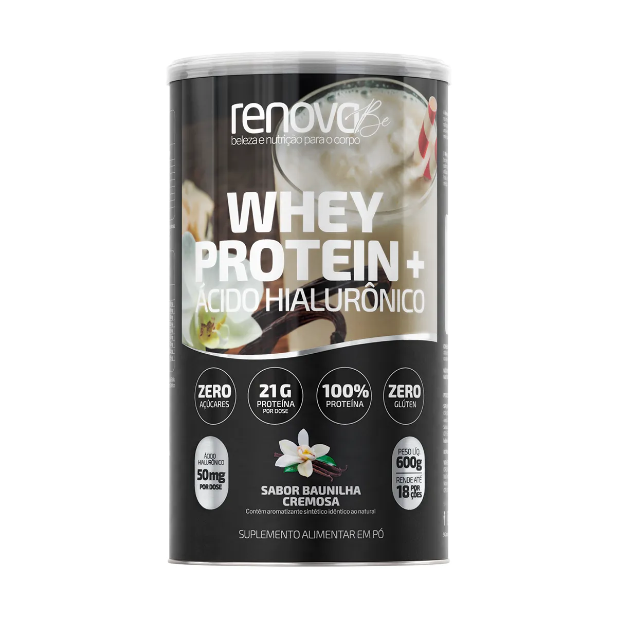 Whey Protein + Ácido Hialurônico Renova Be Baunilha Cremosa 600g — | Farmácia Resyla