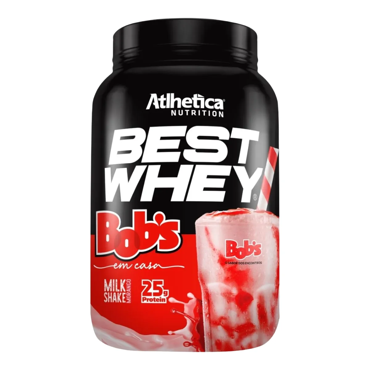 Whey Protein Best Whey Atlhetica Nutrition Milkshake de Morango Bob's 900g — Atlhetica Nutrition | Farmácia Resyla
