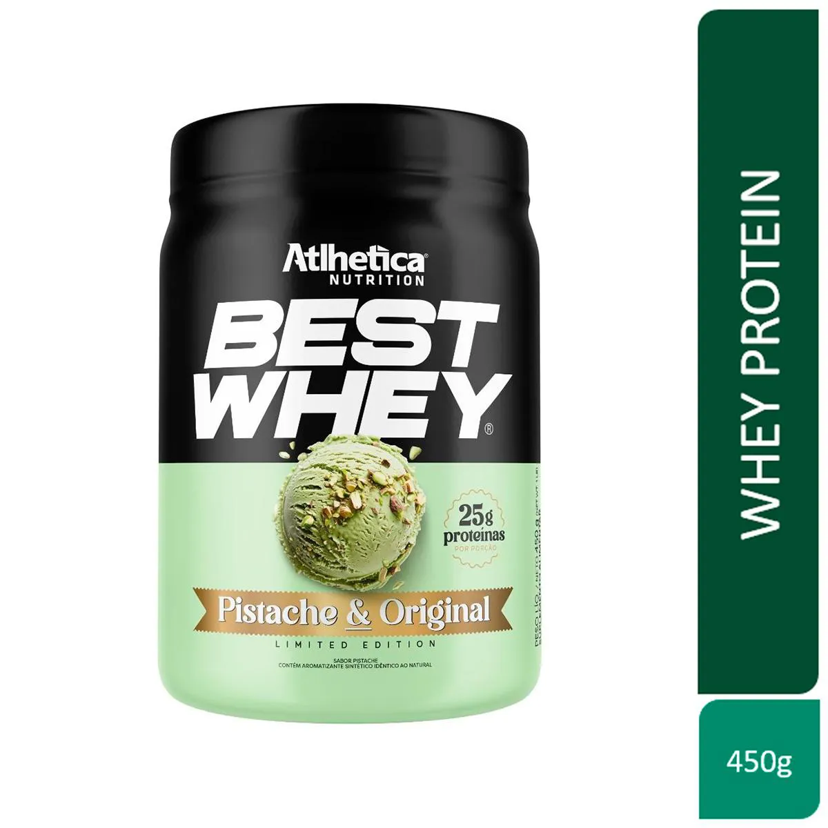 Whey Protein Best Whey Atlhetica Nutrition Pistache e Original 450g — Atlhetica Nutrition | Farmácia Resyla