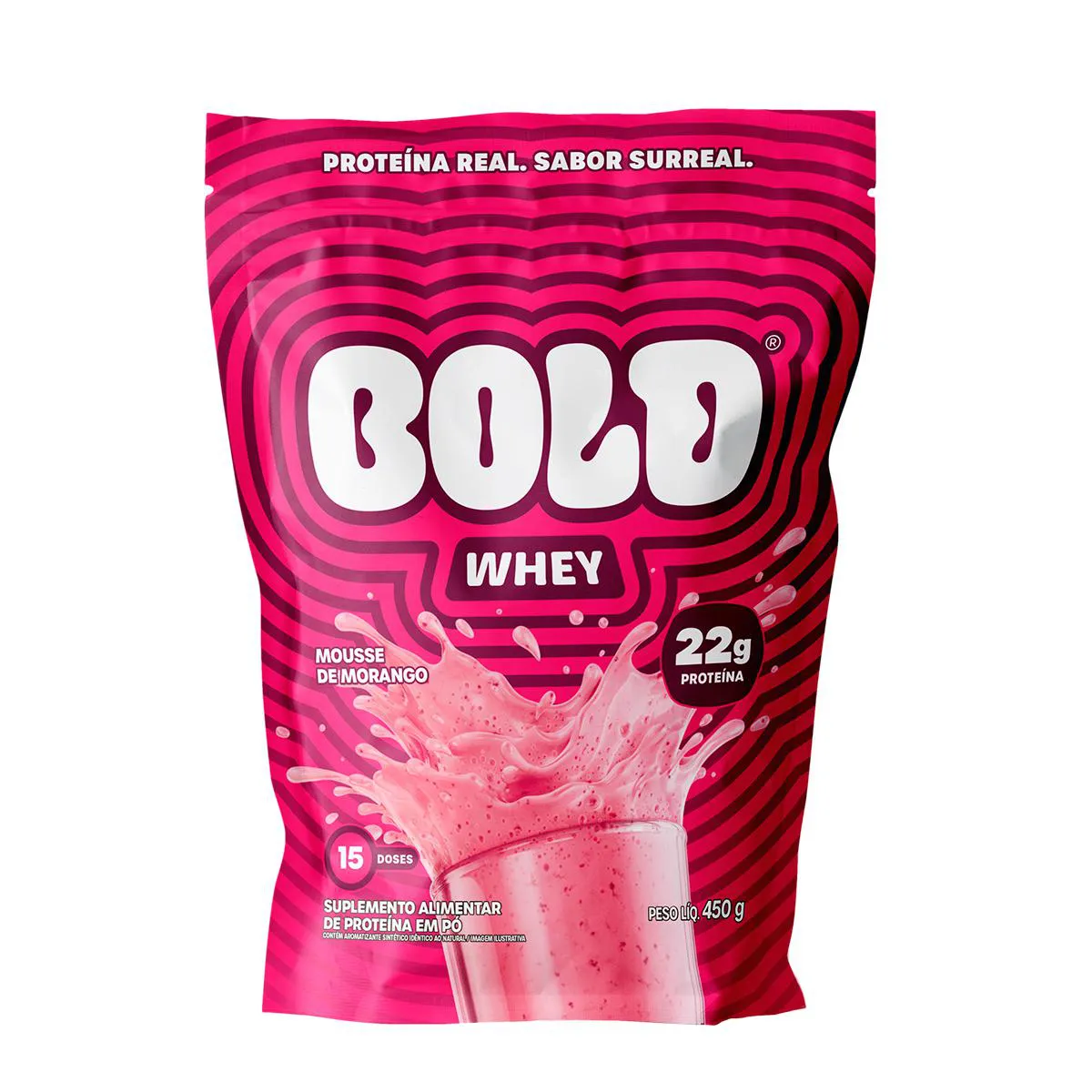 Whey Protein Bold Mousse de Morango 450g — | Farmácia Resyla