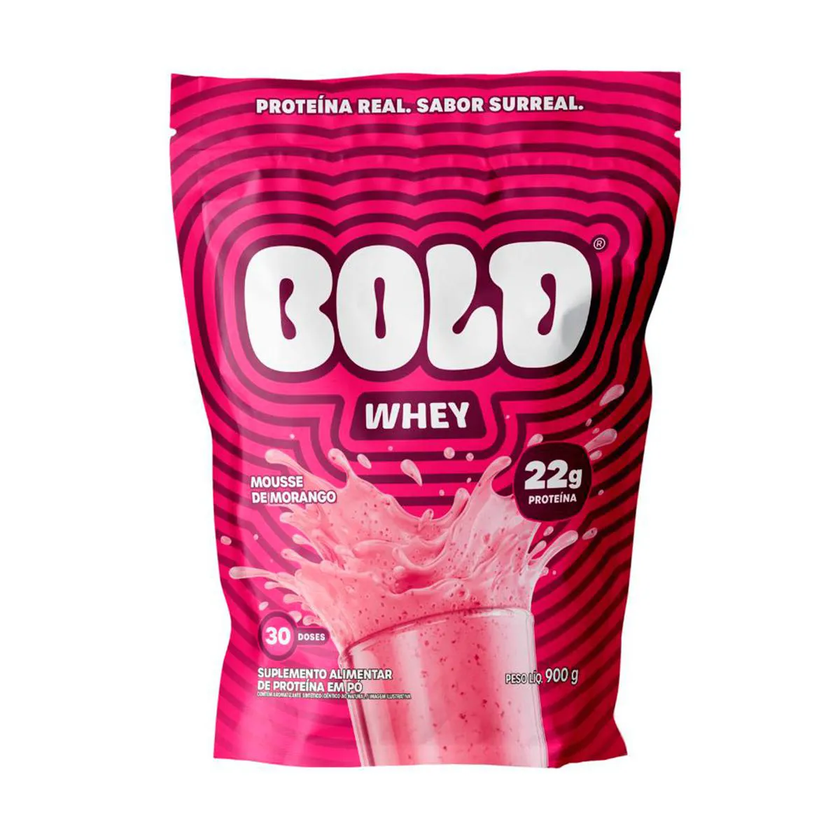 Whey Protein Bold Mousse de Morango 900g — | Farmácia Resyla