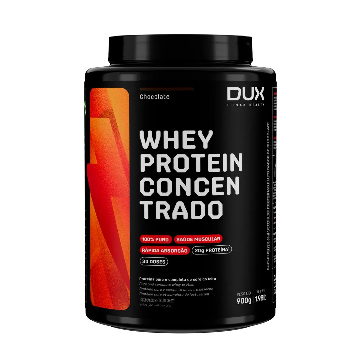 Whey Protein Concentrado Dux Nutrition Chocolate 900g — Dux Nutrition | Farmácia Resyla