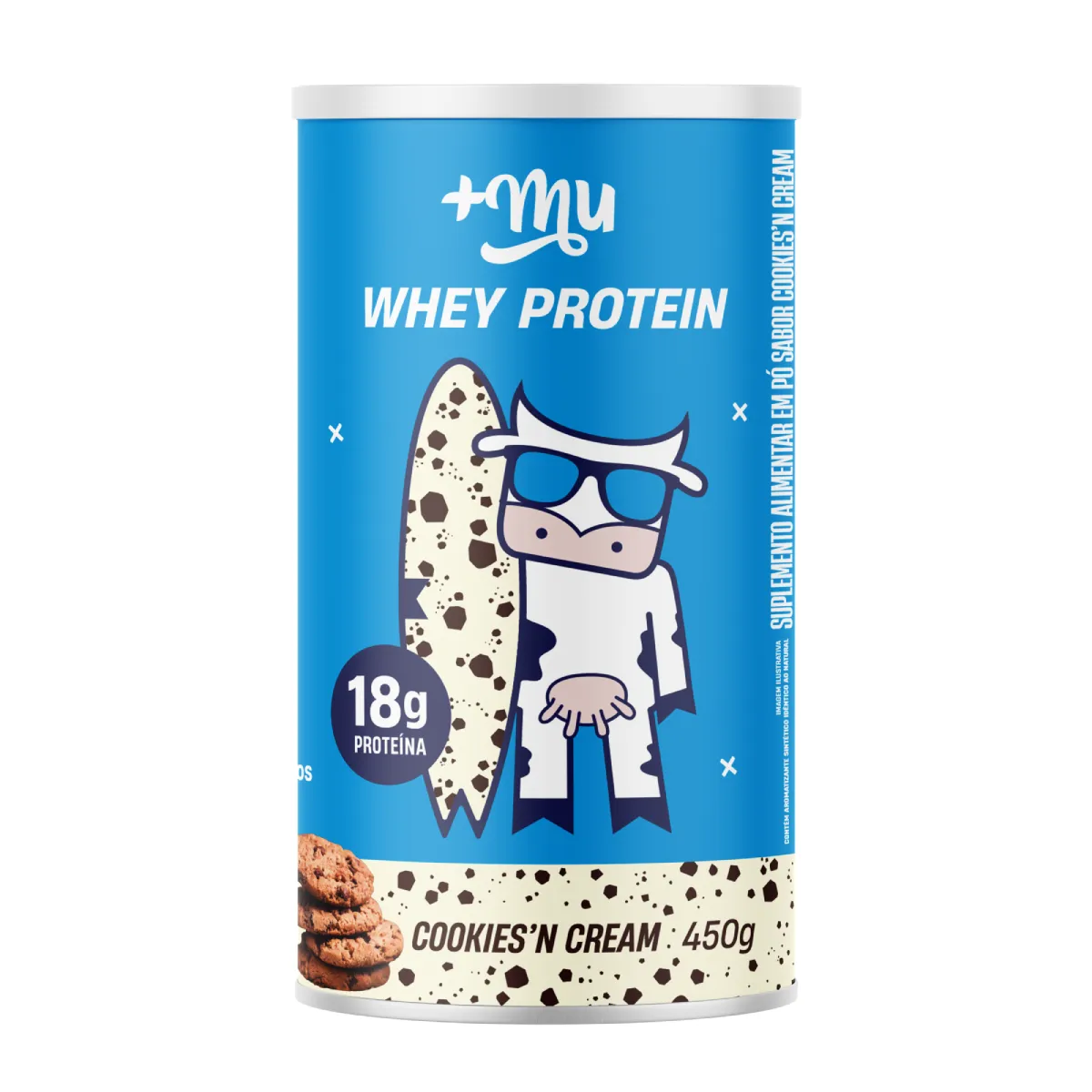 Whey Protein Concentrado +Mu Cookies N'Cream 450g — | Farmácia Resyla