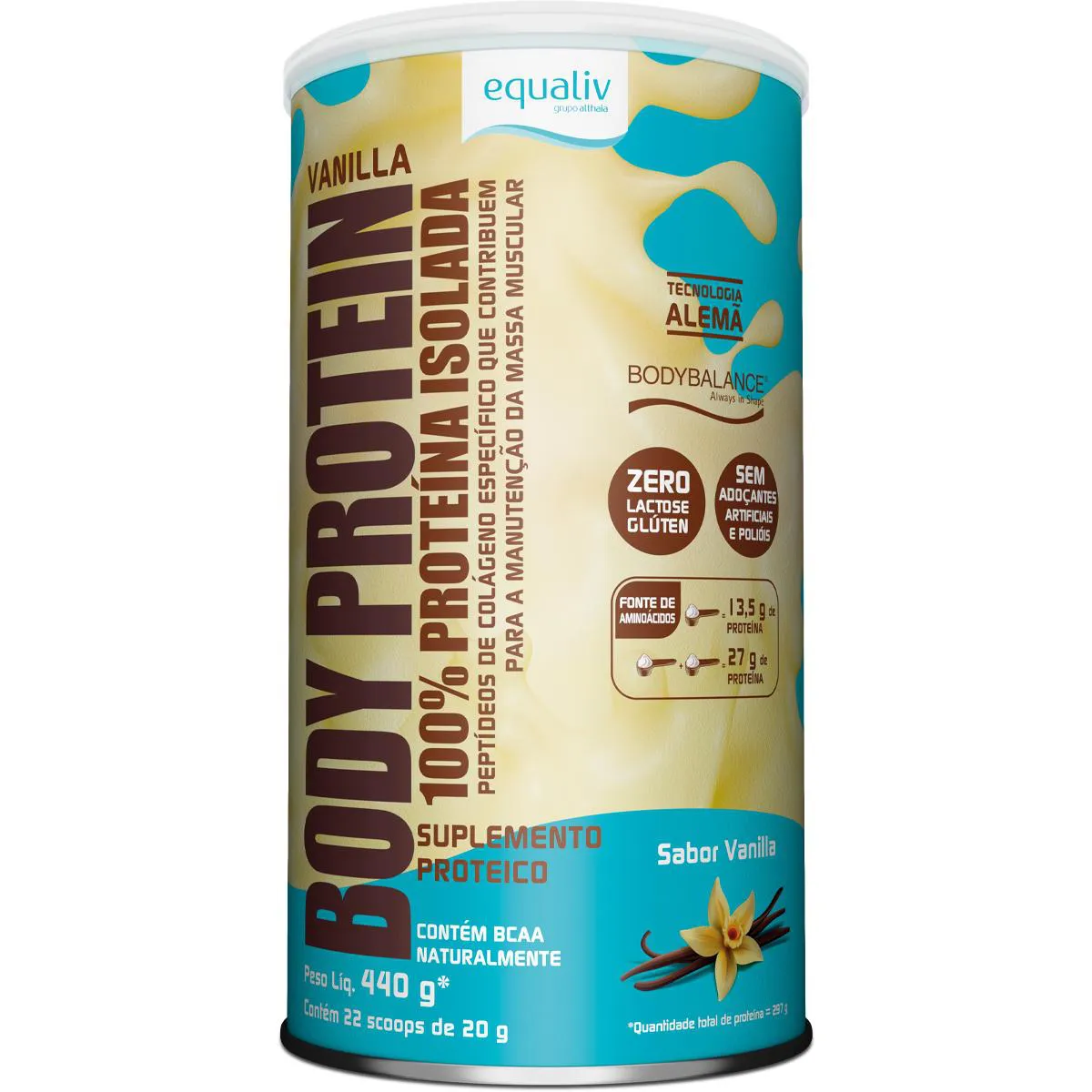 Whey Protein Equaliv Body Protein Baunilha 440g — Equaliv | Farmácia Resyla