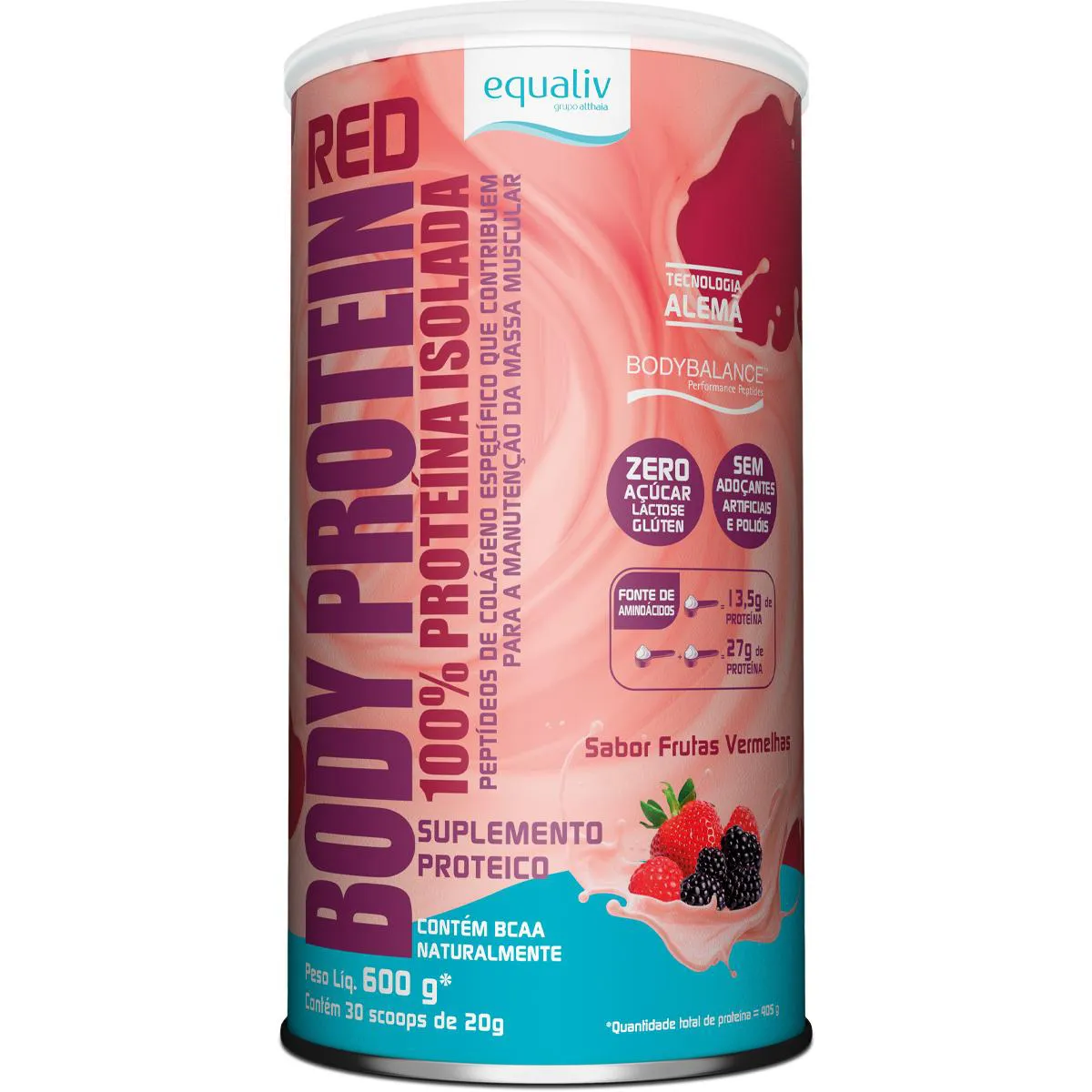 Whey Protein Equaliv Body Protein Frutas Vermelhas 600g — Equaliv | Farmácia Resyla