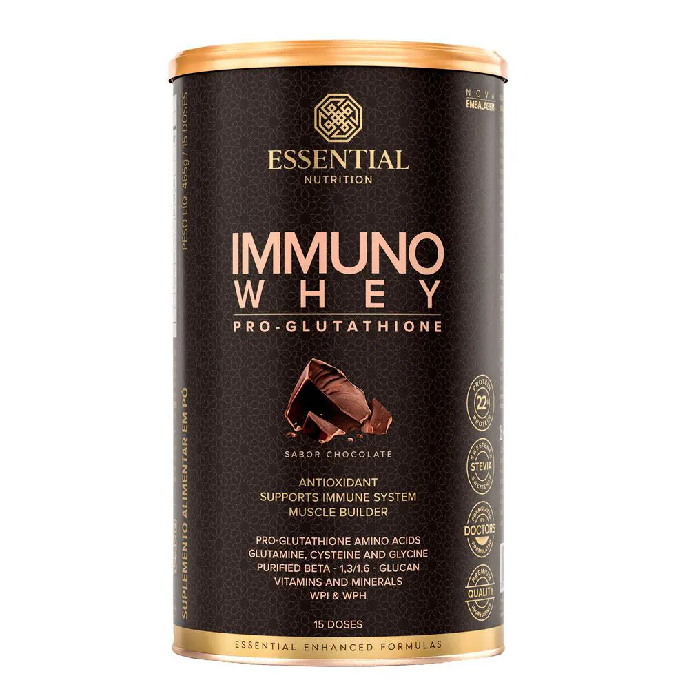 Whey Protein Immuno Whey Chocolate Essential Nutrition 465g U Unica — Essential Nutrition | Farmácia Resyla