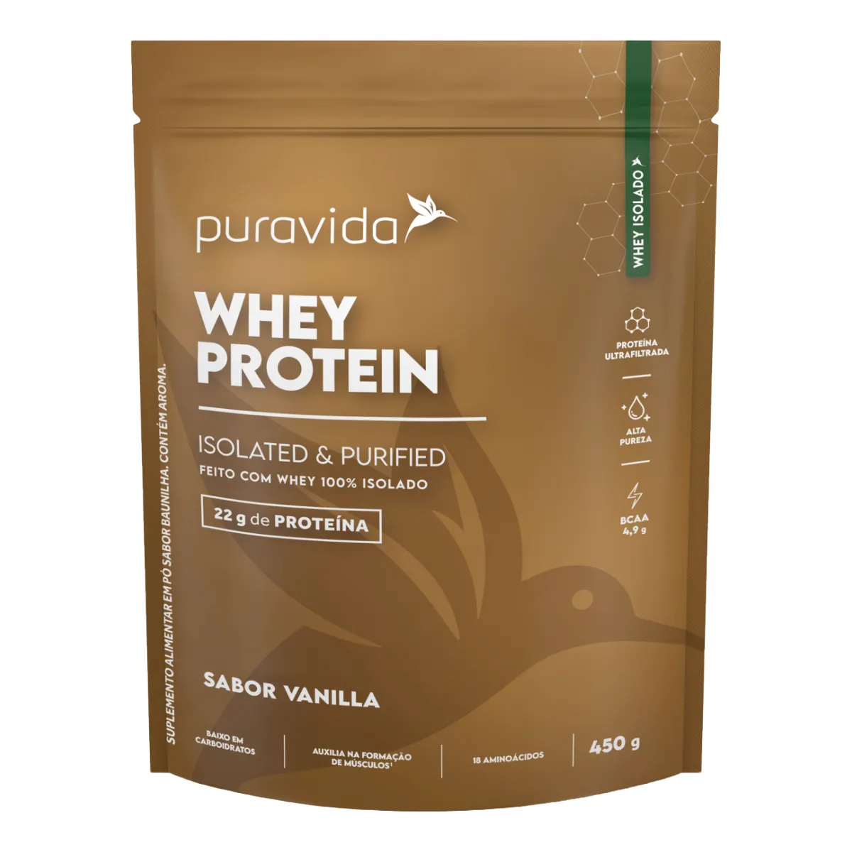 Whey Protein Isolado Puravida Baunilha 450g — Puravida | Farmácia Resyla