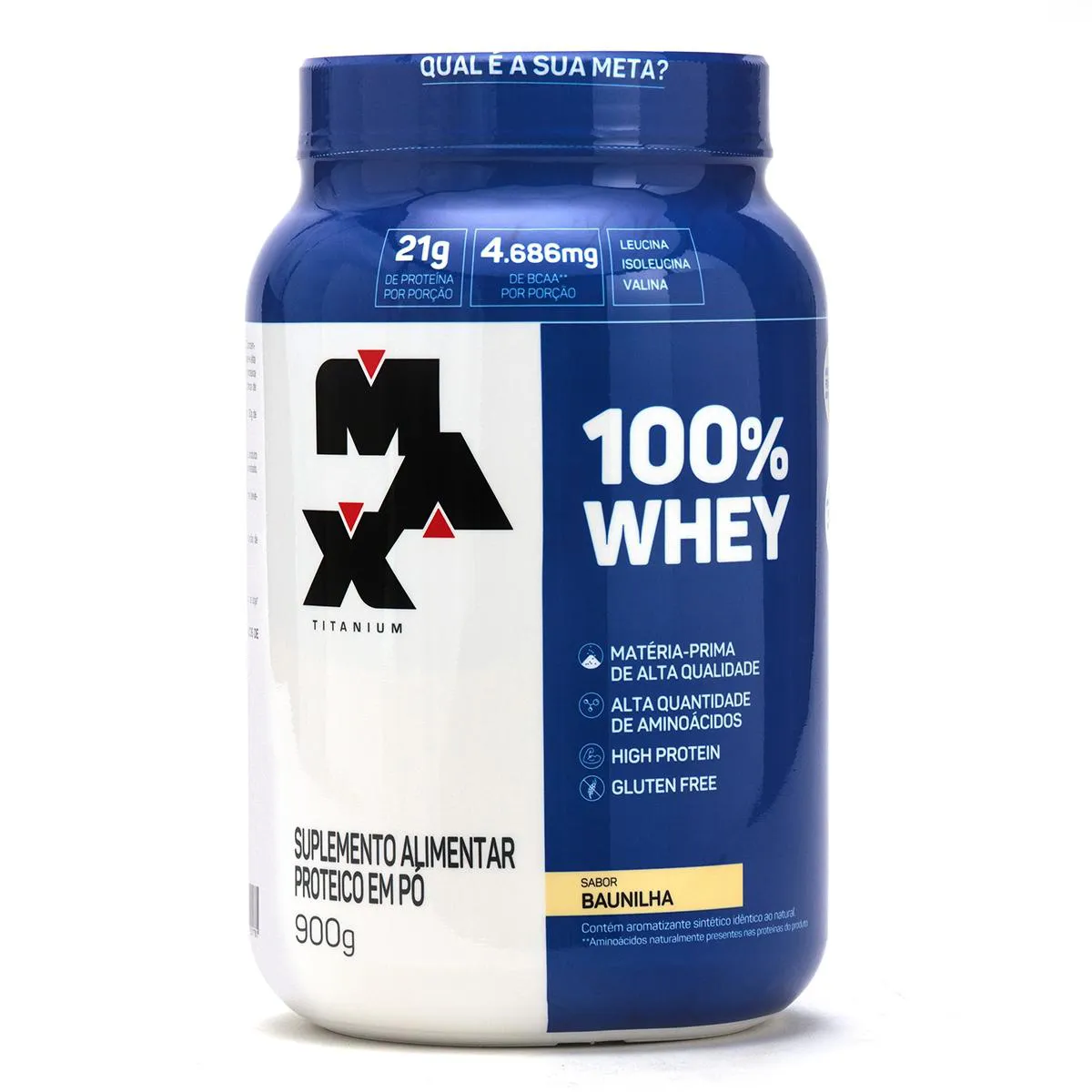 Whey Protein Max Titanium 100% Whey Baunilha 900g — Max Titanium | Farmácia Resyla
