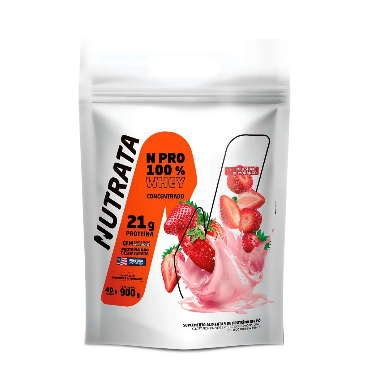 Whey Protein Nutrara NPRO 100% Morango 900g — | Farmácia Resyla