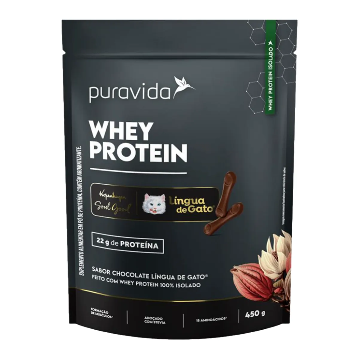 Whey Protein Puravida Língua de Gato Sachê 450g — Puravida | Farmácia Resyla
