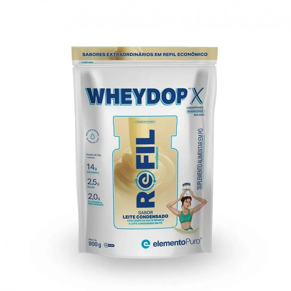 Wheydop-x Refil (900g) - Sabor: Leite Condensado — | Farmácia Resyla