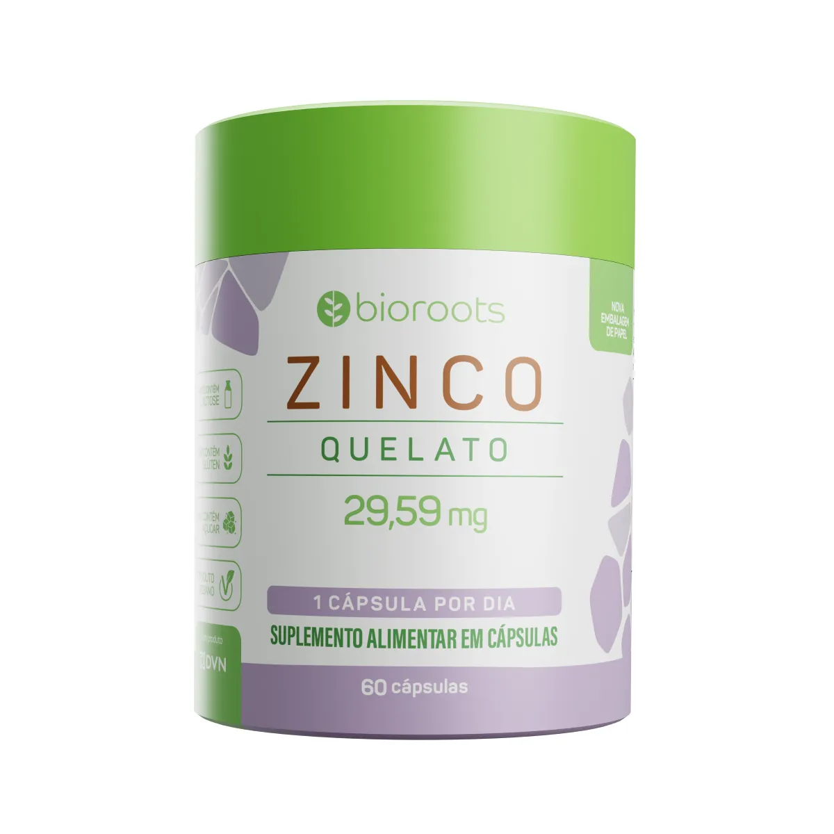 Zinco Quelato 30mg Bioroots 60 cápsulas — | Farmácia Resyla