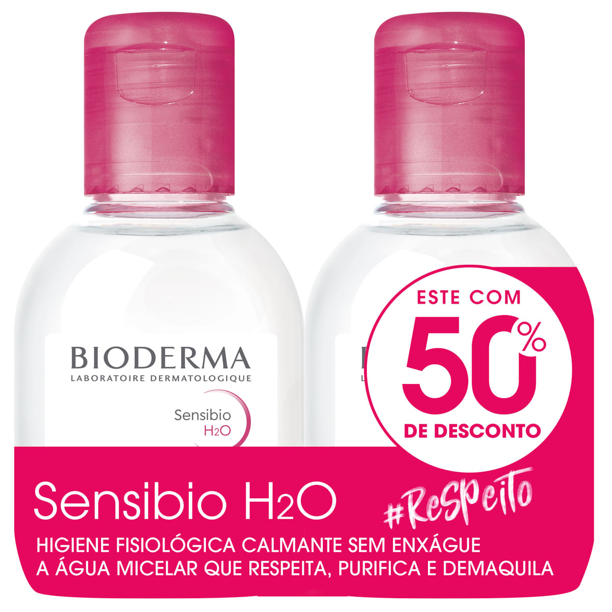 Kit Água Micelar Bioderma Sensibio H2O 100ml 2 Unidades — Bioderma | Farmácia Resyla