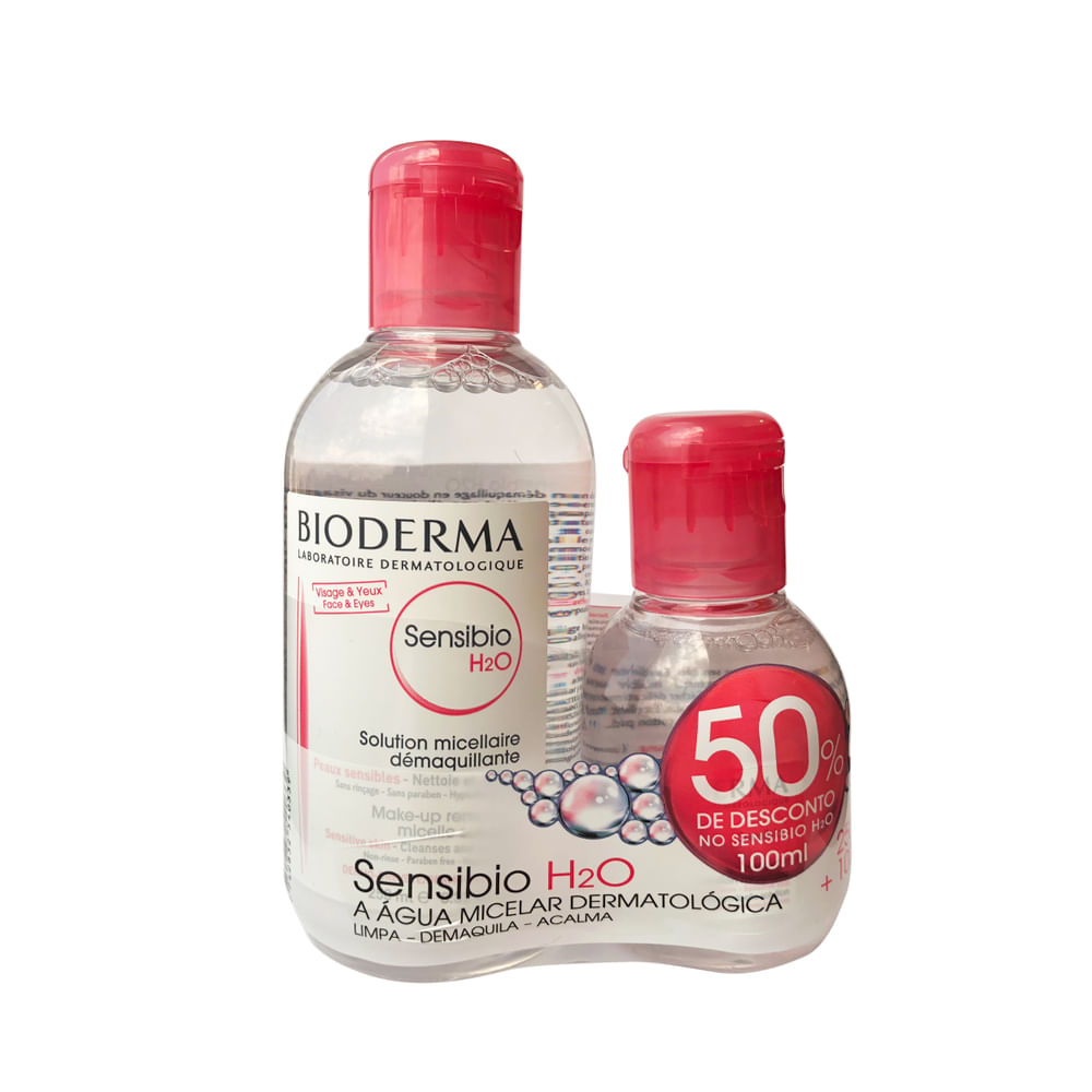 Kit Água Micelar Dermatológica Bioderma Sensibio H2O 250ml 1 Unidade + Água Micelar Dermatológica Bioderma Sensibio H2O 100ml 1 Unidade — imagem 2 | Farmácia Resyla