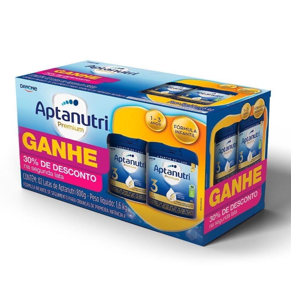 Kit Aptanutri Fórmula Infantil Premium 3 1 a 3 anos 800g 2 Unidades — Aptanutri | Farmácia Resyla