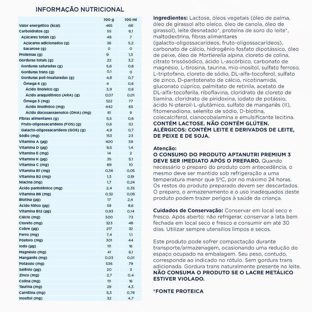 Kit Aptanutri Fórmula Infantil Premium 3 1 a 3 anos 800g 2 Unidades — imagem 4 | Farmácia Resyla