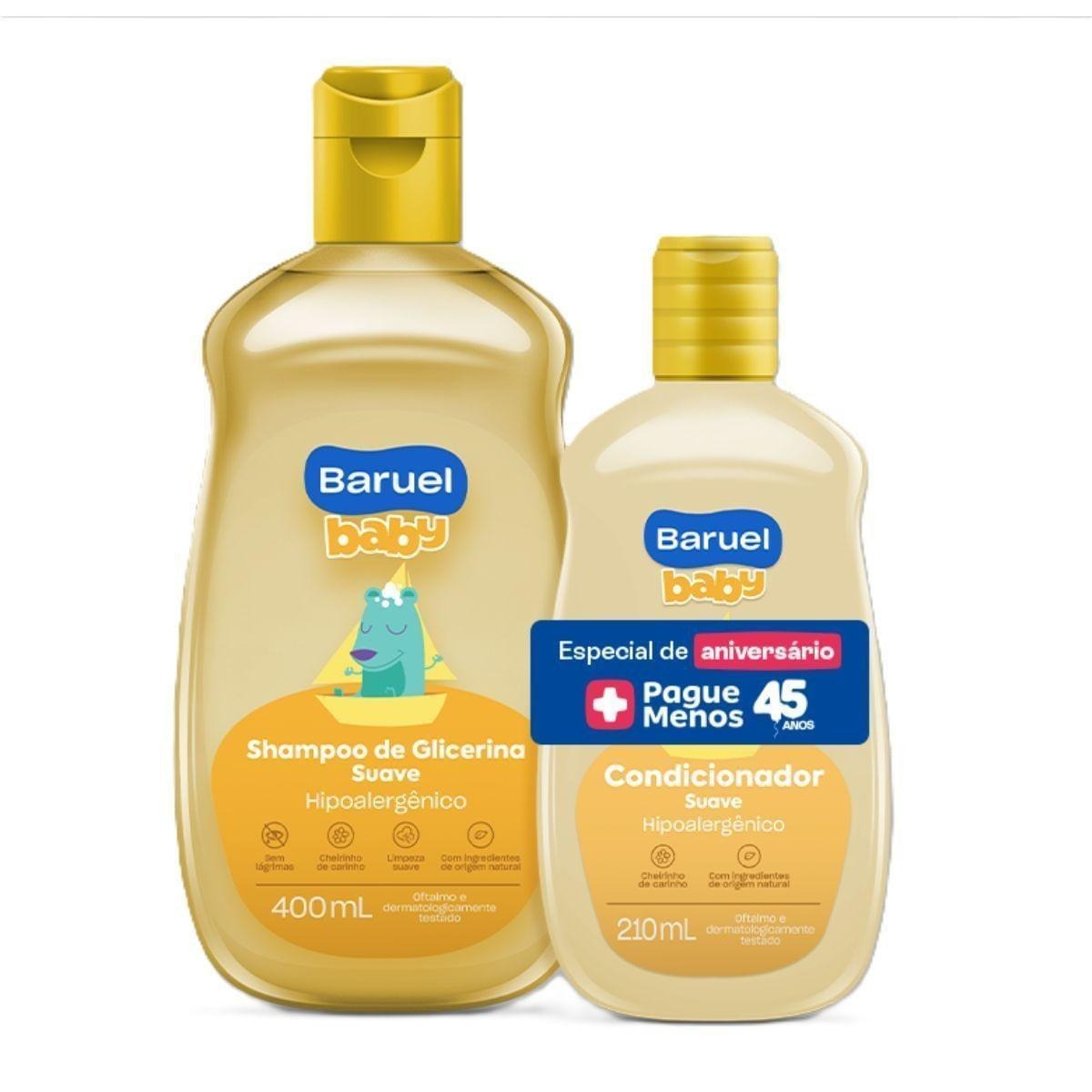 Kit Baruel Baby Shampoo De Glicerina Suave 400ml + Condicionador Suave 210ml Oferta Especial 45 Anos — Baruel Baby | Farmácia Resyla