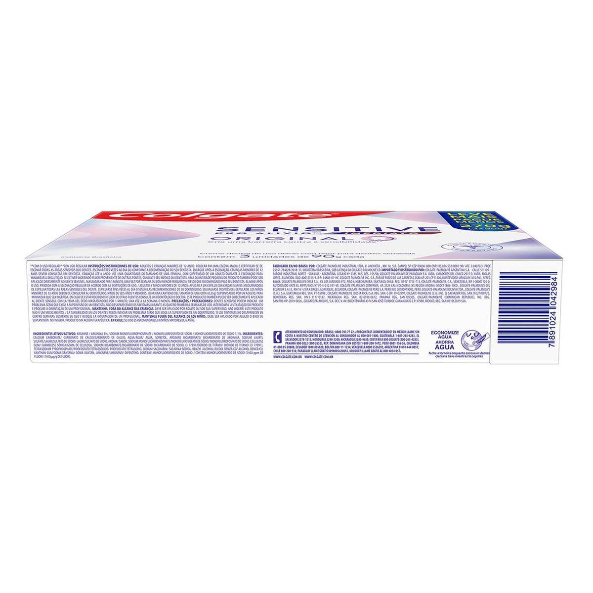 Kit Creme Dental Colgate Sensitive Pro Alívio Imediato Original 90g 3 Unidades — imagem 4 | Farmácia Resyla
