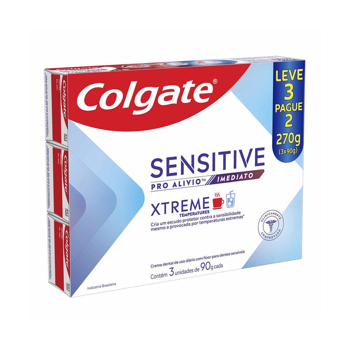 Kit Creme Dental Colgate Sensitive Pro Alívio Imediato Xtreme Temperatures 90g 3 Unidades — Colgate | Farmácia Resyla