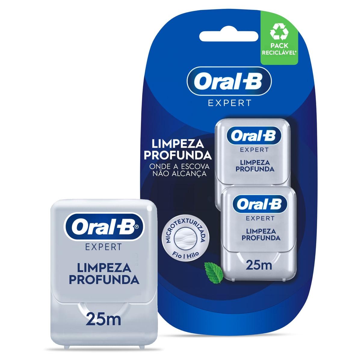 Kit Fio Dental Oral-B Expert Limpeza Profunda Pro Saúde 25 metros 2 Unidades — Oral B | Farmácia Resyla