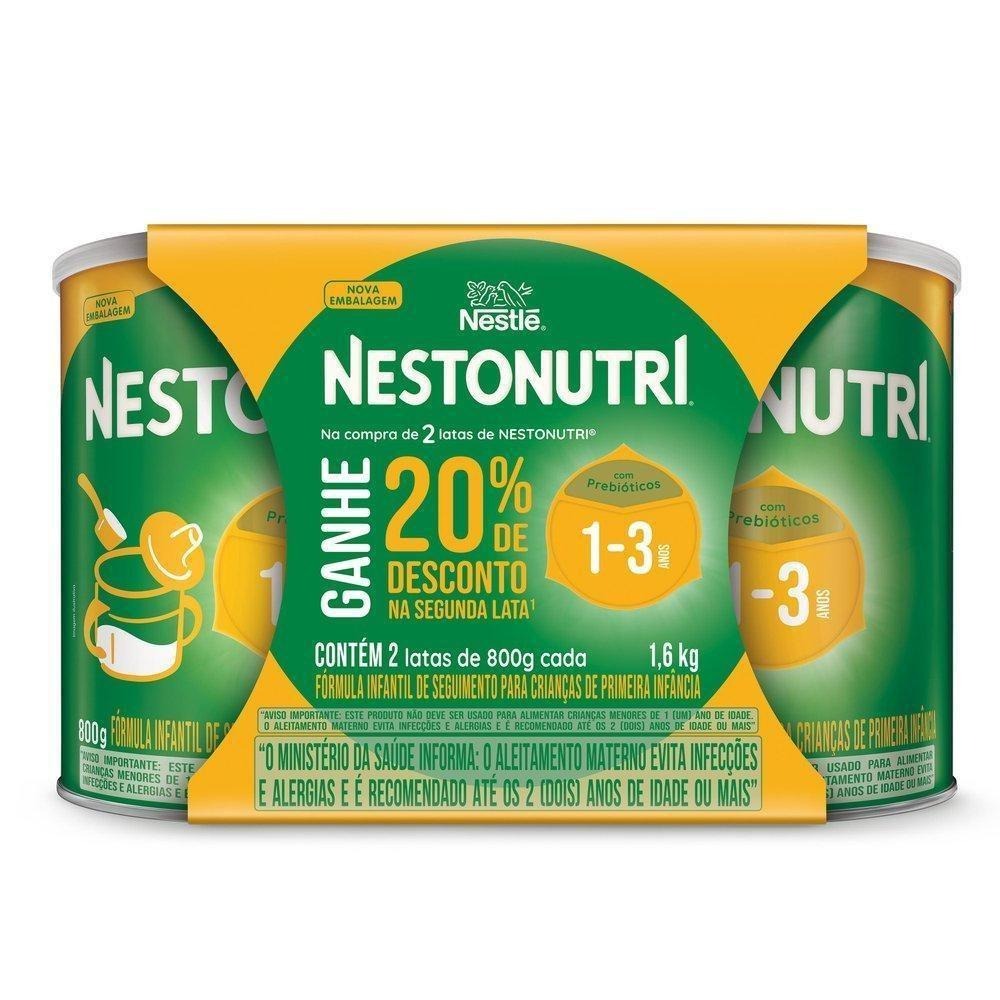 Kit Fórmula Infantil Nestonutri de 1 a 3 Anos 800g 2 Unidades Ganhe 20% de Desconto na Segunda Lata — Nestonutri | Farmácia Resyla