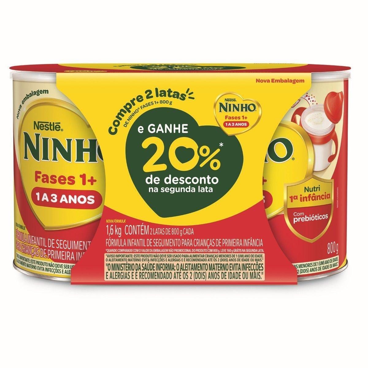 Kit Fórmula Infantil ninho fases 1+ Com 2 Unidades de 800g — Ninho | Farmácia Resyla