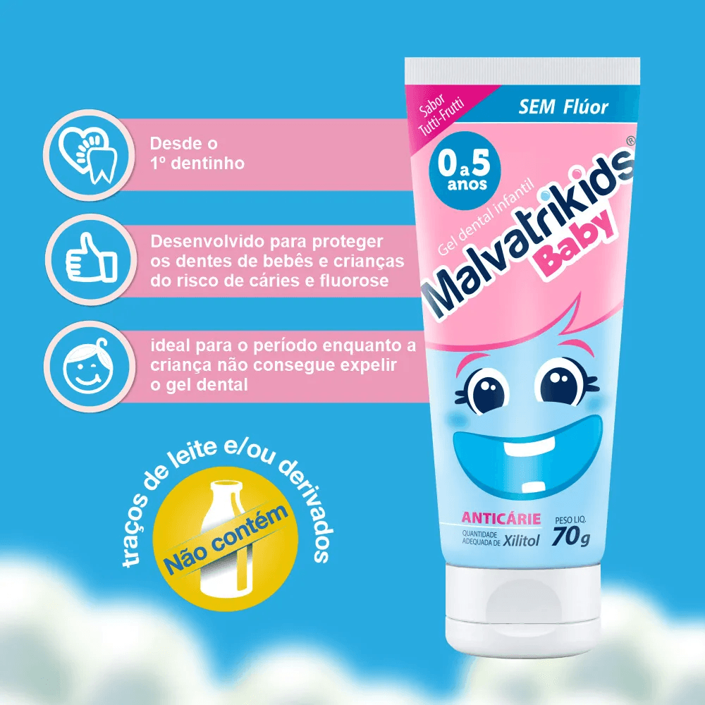Kit Gel Dental Infantil Malvatrikids Baby Anticáries 70g 3 Unidades Leve 3 Pague 2 — imagem 3 | Farmácia Resyla