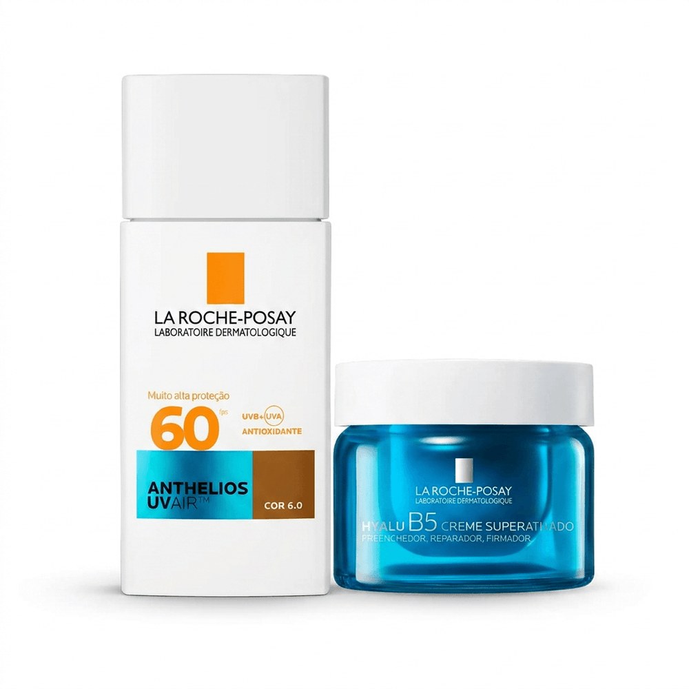 Kit La Roche-Posay Anti-Idade e Proteção Solar Creme Facial Hyalu B5 50g + Protetor Solar Anthelios UV Air Cor 6.0 FPS 60 45ml — La Roche-Posay | Farmácia Resyla